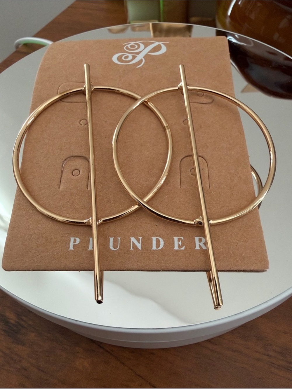 Plunder Gold Linear Hoop Earrings